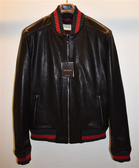 gucci leather jacket replica|gucci leather jacket men's.